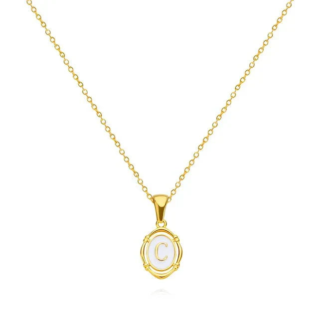 Vioraia Vintage Gold Letter Necklace