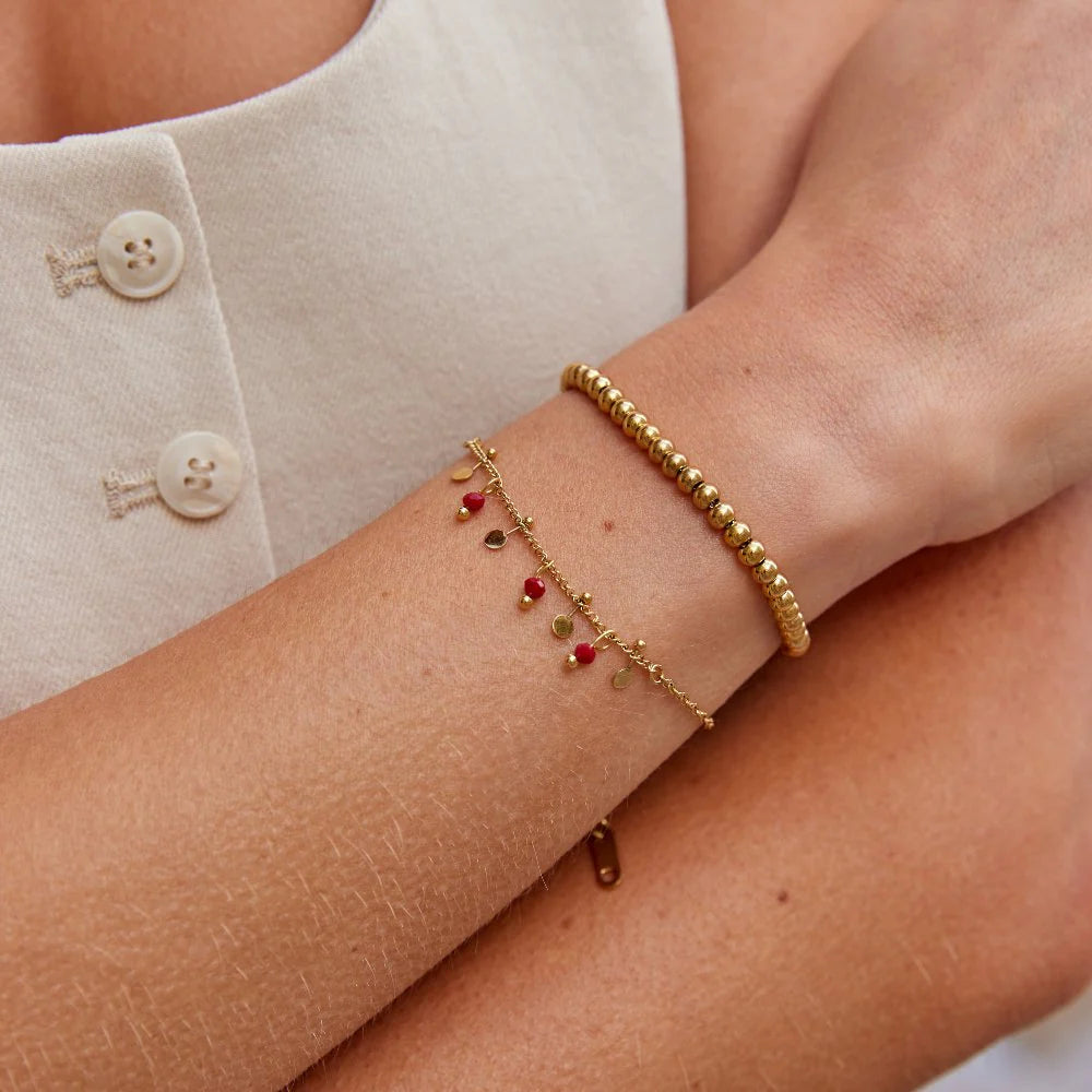 Vioraia Ruby Red Bead Bracelet