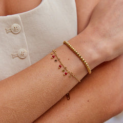 Vioraia Ruby Red Bead Bracelet