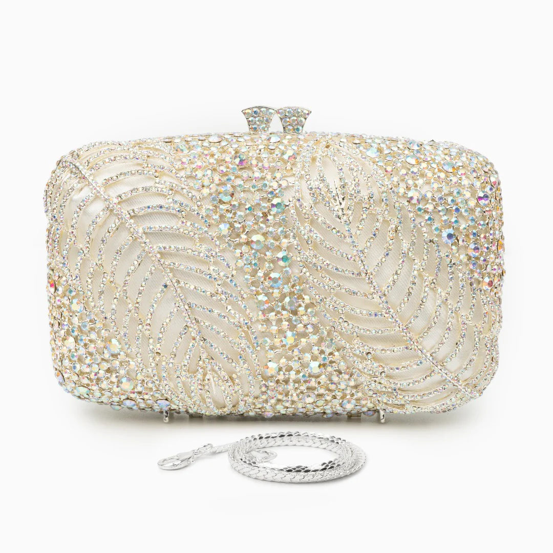 Vioraia Sparkling Leaves Clutch Bag