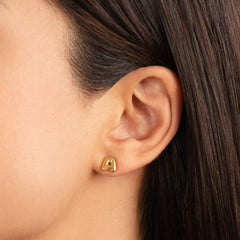 Vioraia Gold Bubble Letter Earrings