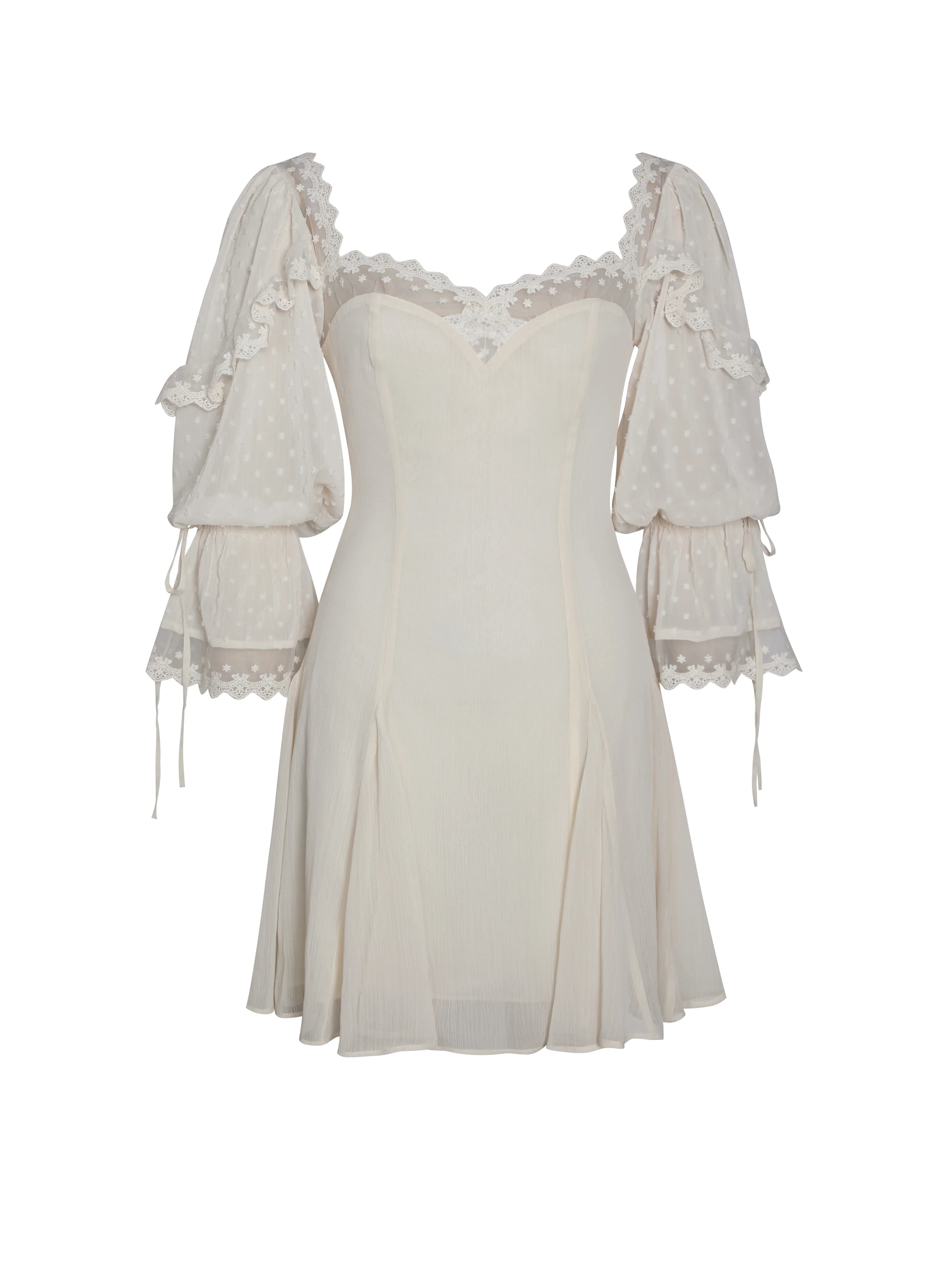 Zakira Lace Trim Half Sleeve Mini Dress