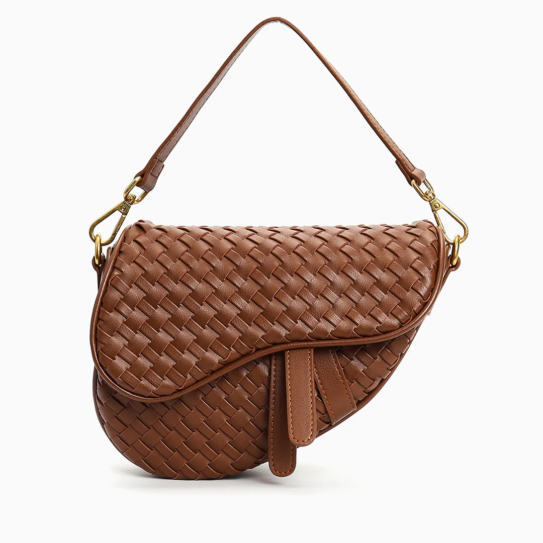 Vioraia Madelyn Woven Saddle Bag