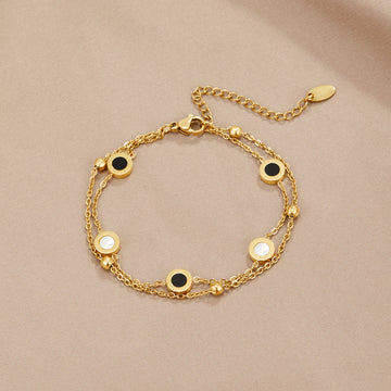 Vioraia Onyx & White Stone Bracelet