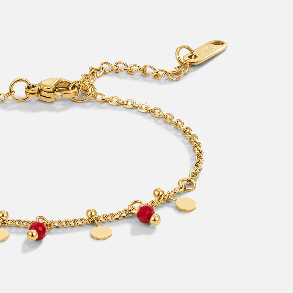 Vioraia Ruby Red Bead Bracelet