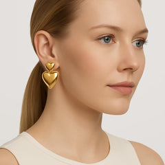 Vioraia Amara Double Heart Earrings