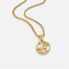 Vioraia White Shell Zodiac Coin Necklace