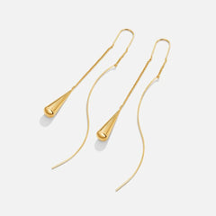 Vioraia Golden Teardrop Tassel Earrings