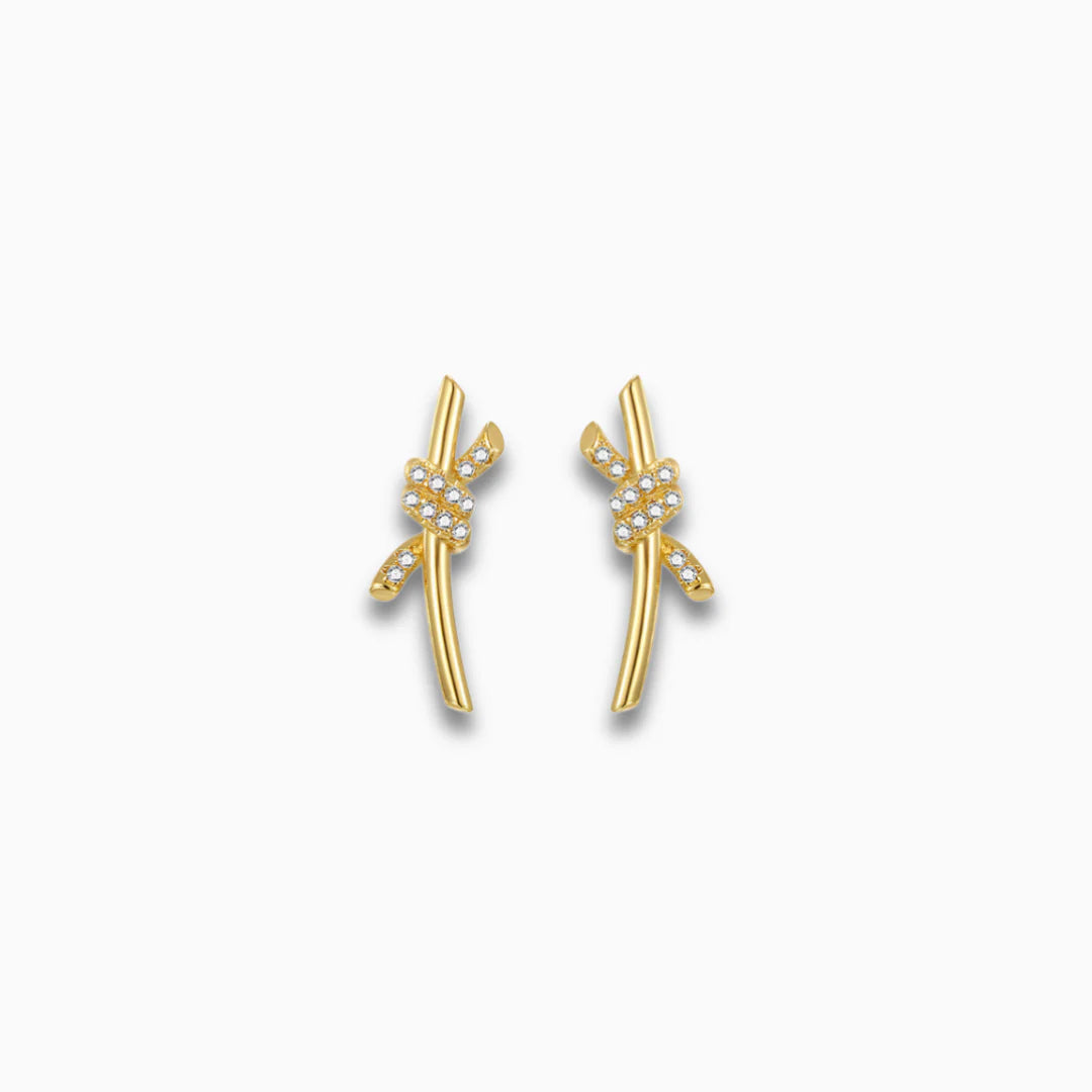 Vioraia Lyra Twist Climber Earrings