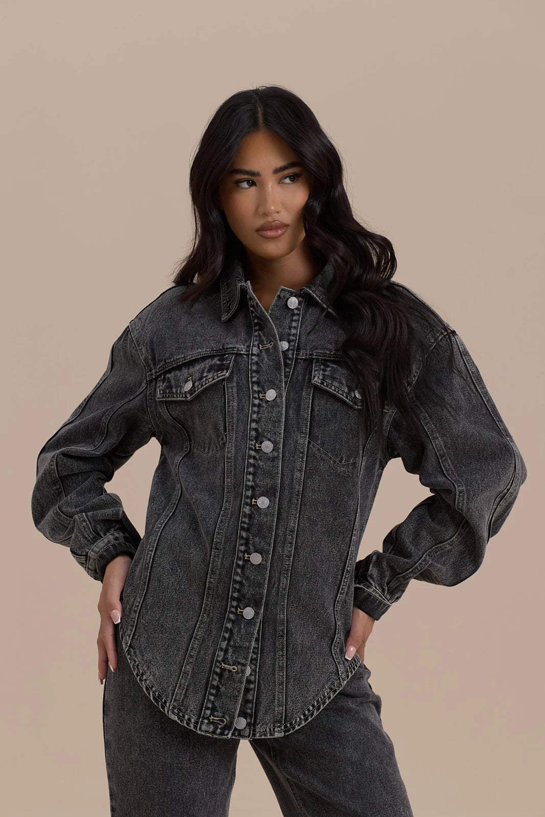 ALIX RELAXED FIT JACKET | DARK WASH DENIM