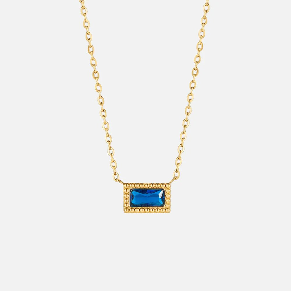 Vioraia Baguette Birthstone Necklace