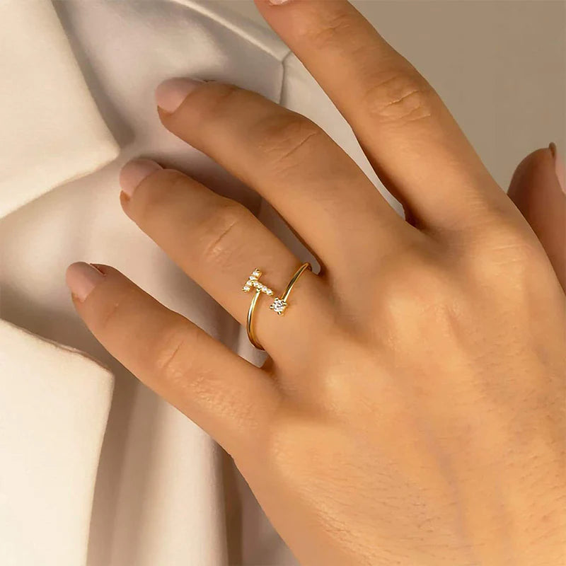 Vioraia Sparkling Initial Ring