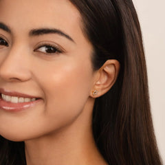 Vioraia Crystal Leaf Stud Earrings