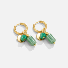 Vioraia Green Aventurine Hoop Earrings