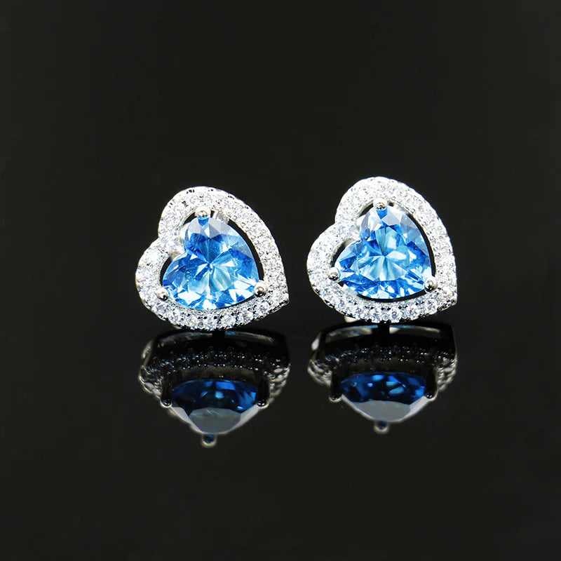 Vioraia Sparkling Crystal Heart Jewelry Set