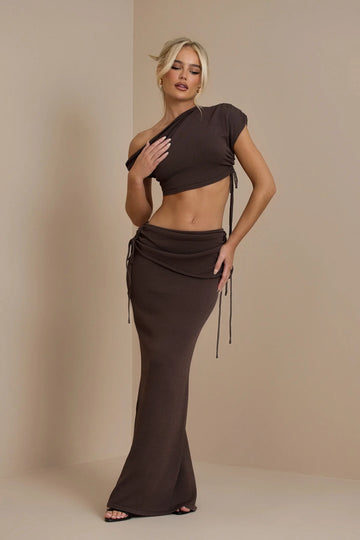 YRIS KNIT CO-ORD | CHOCOLATE