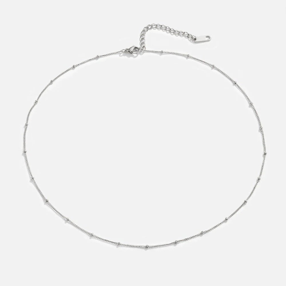 Vioraia Niyah Bead Silver Chain Necklace