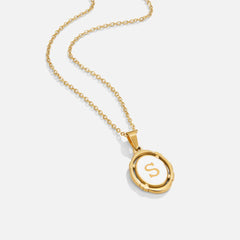 Vioraia Vintage Gold Letter Necklace