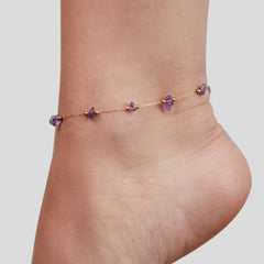 Vioraia Amethyst Stone Anklet