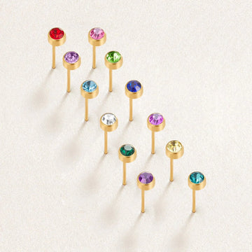 Vioraia Birthstone Stud Earrings