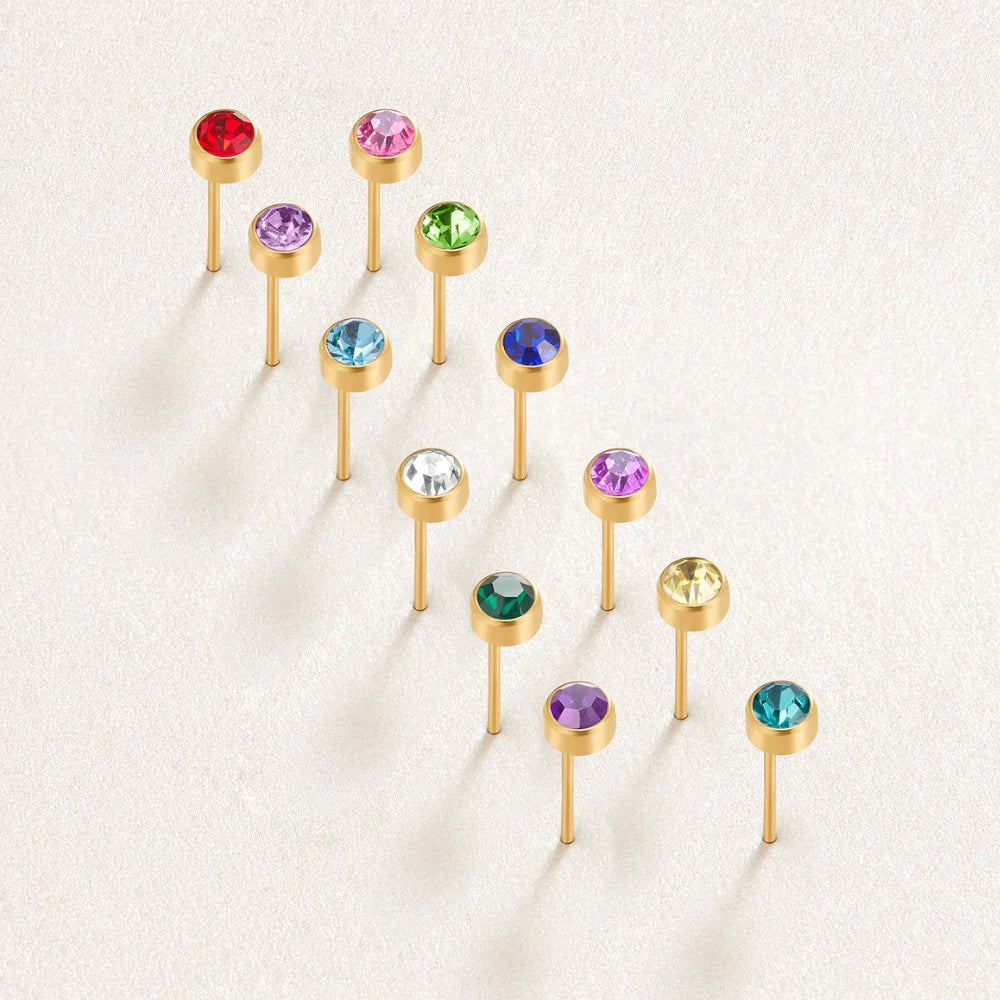 Vioraia Birthstone Stud Earrings
