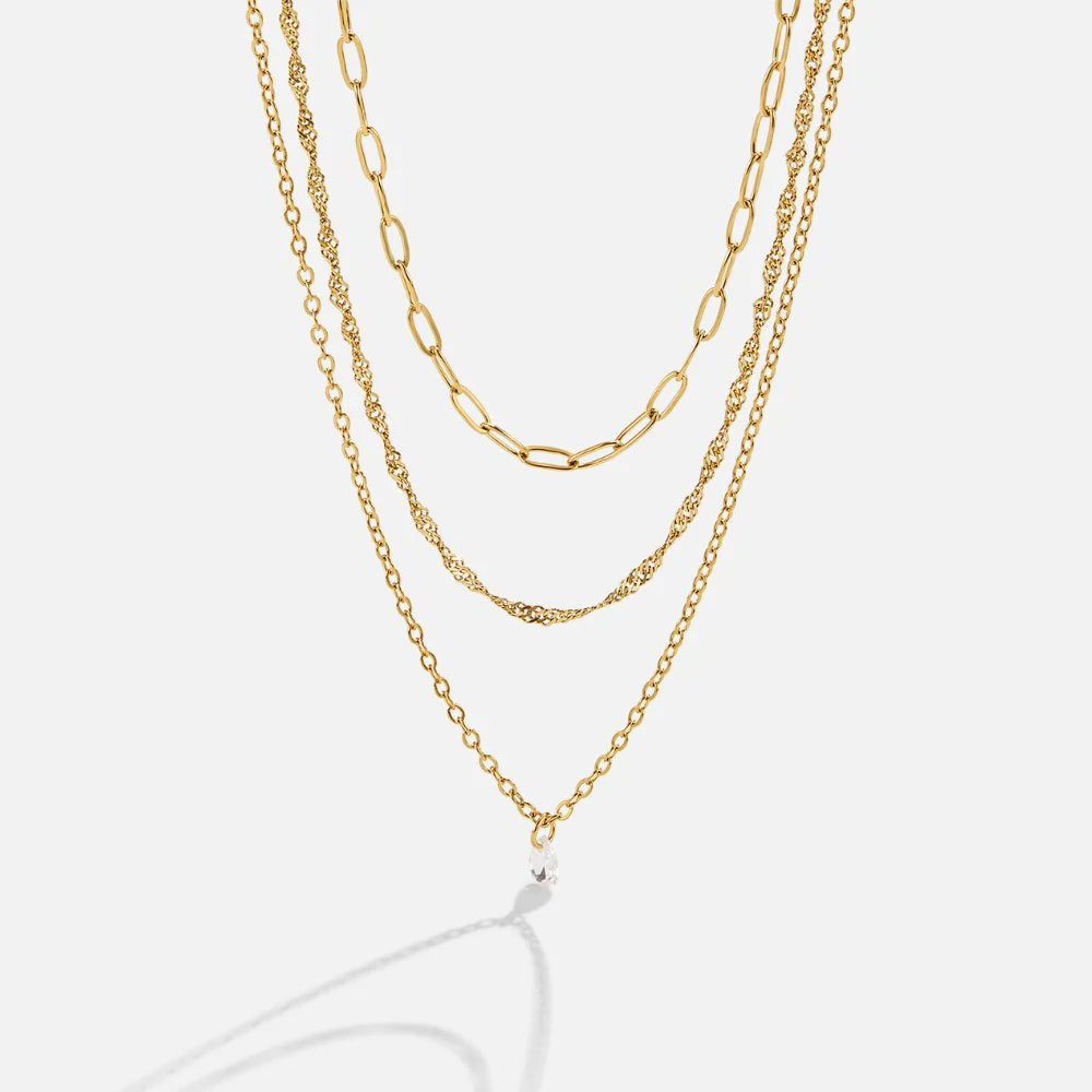Vioraia Jana Triple Chain Necklace