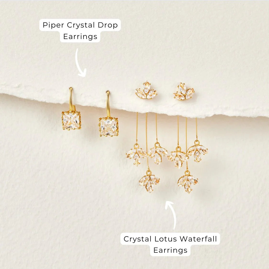 Vioraia Piper Crystal Drop Earrings