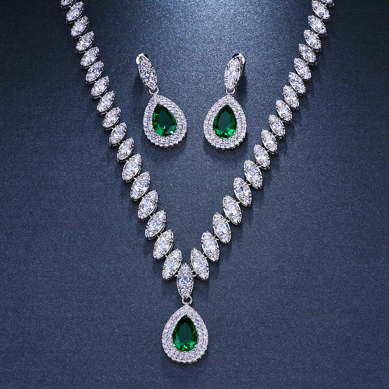 Vioraia Dainty Droplet Gemstone Jewelry Set