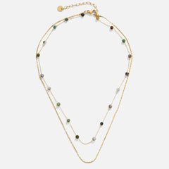 Vioraia Layered Alana Gold & Stone Necklace