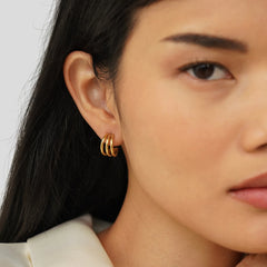 Vioraia Anaya Triple Gold Hoop Earrings