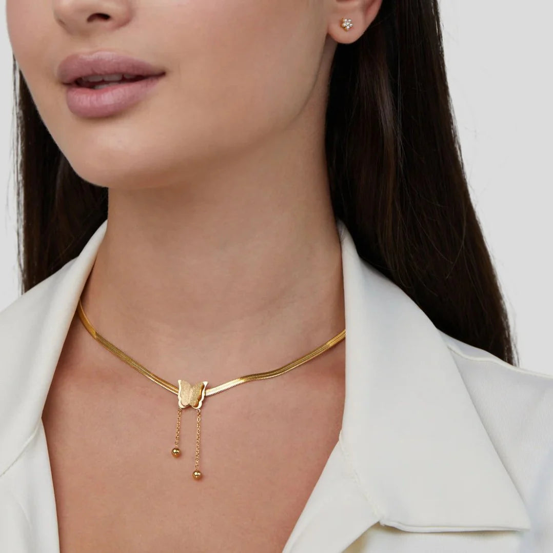 Vioraia Amelie Gold Butterfly Necklace