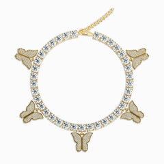 Vioraia Sparkling Butterflies Tennis Anklet