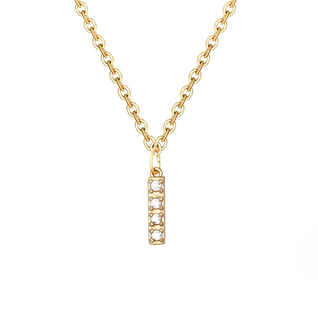 Vioraia Crystal Letter Charm Necklace