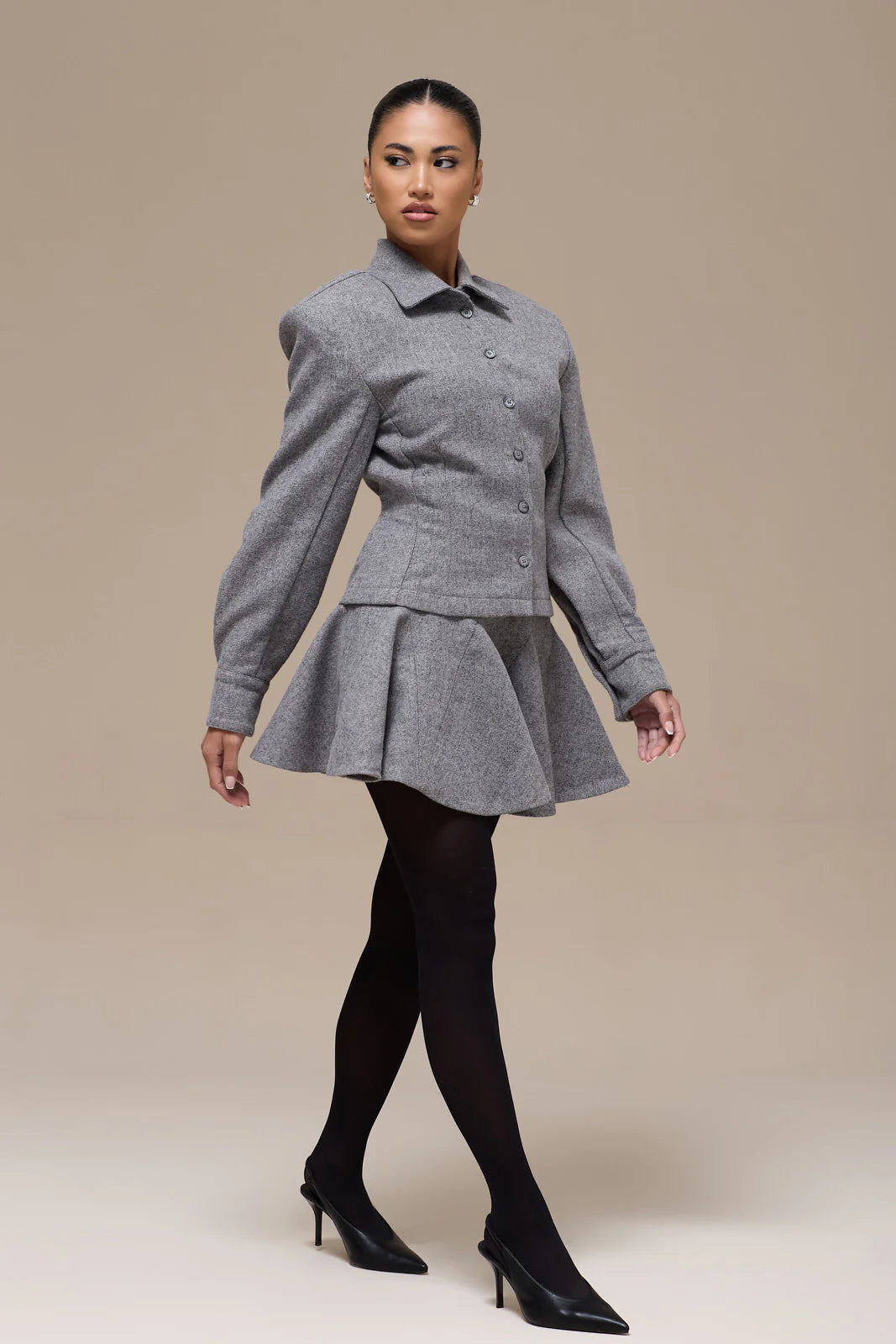BLAIR PLEATED SKIRT | GREY