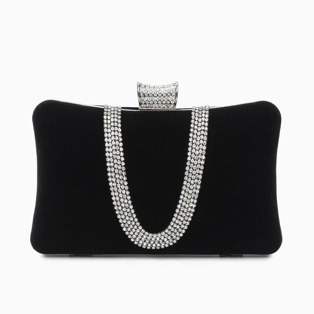 Vioraia Velvet Sparkles Clutch Bag