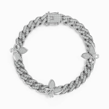 Vioraia Sparkling Butterflies Cuban Anklet