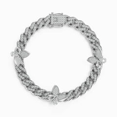 Vioraia Sparkling Butterflies Cuban Anklet