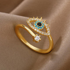 Vioraia Blue Evil Eye Ring