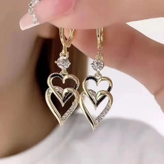 Vioraia Double Layer Love Earrings