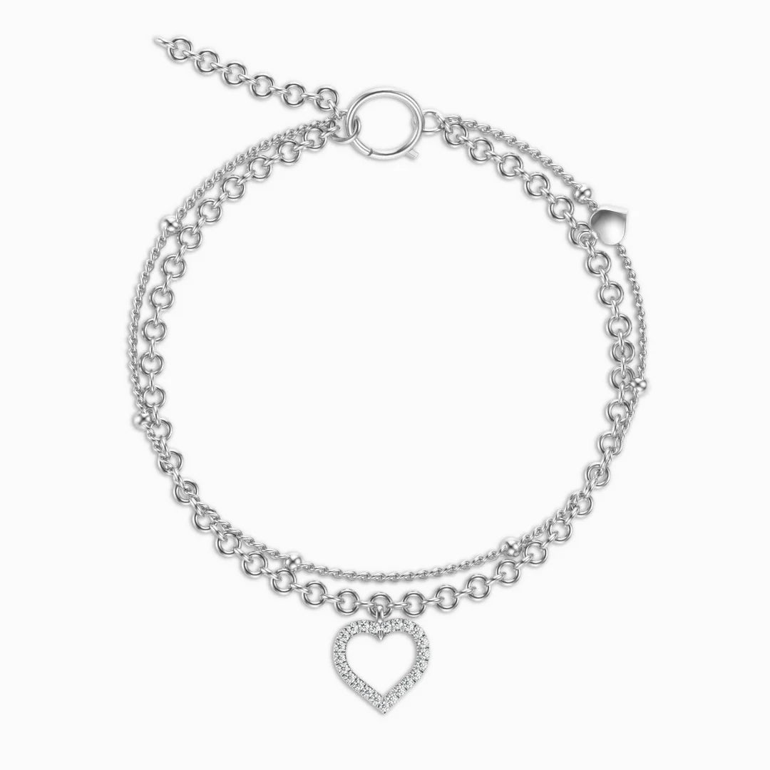 Vioraia Vennis Double Layered Heart Anklet