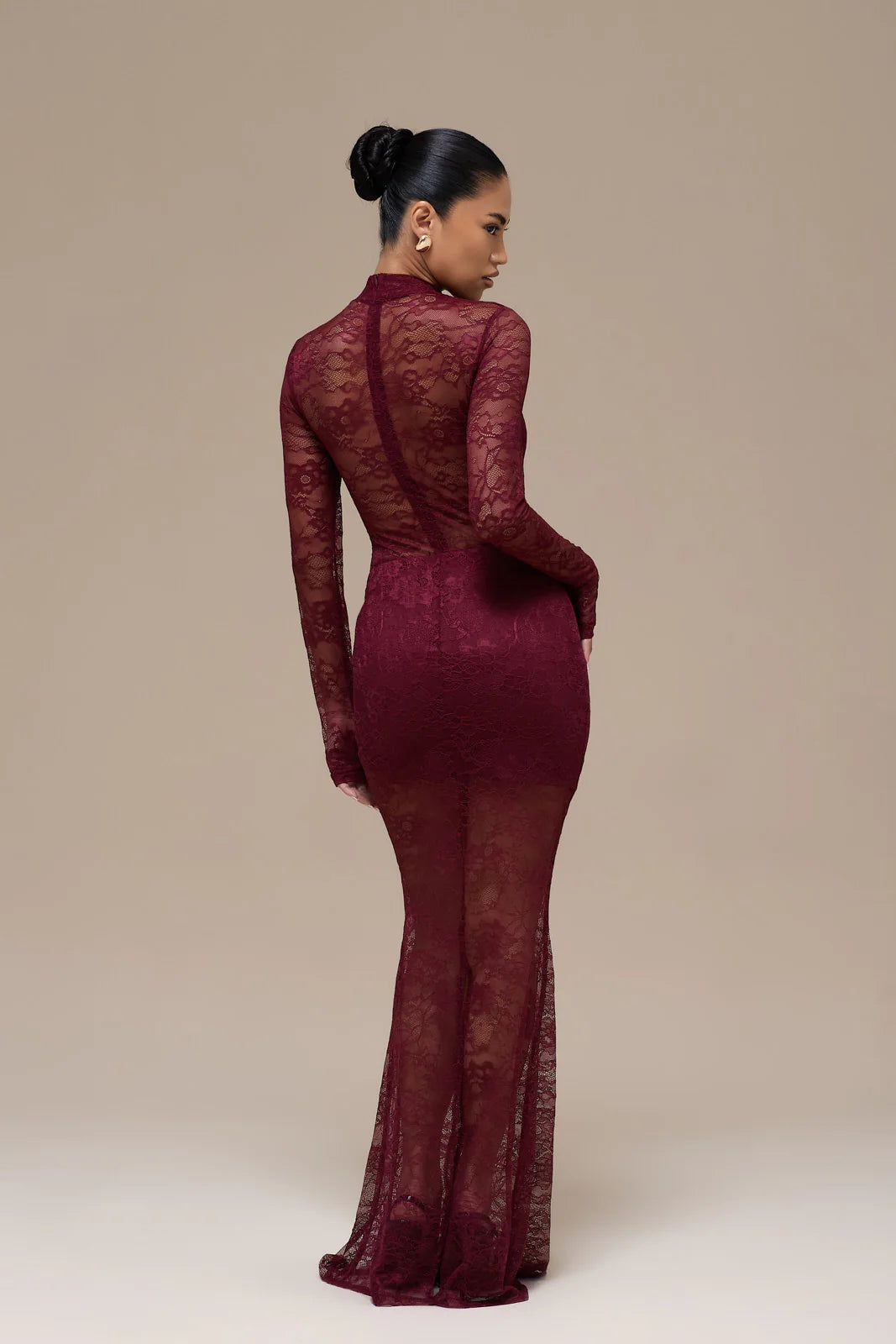 BRITNEY LACE BODYSUIT | WINE