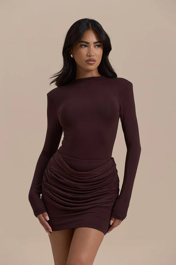 ASHTIN HIGH NECK BODYSUIT | ESPRESSO