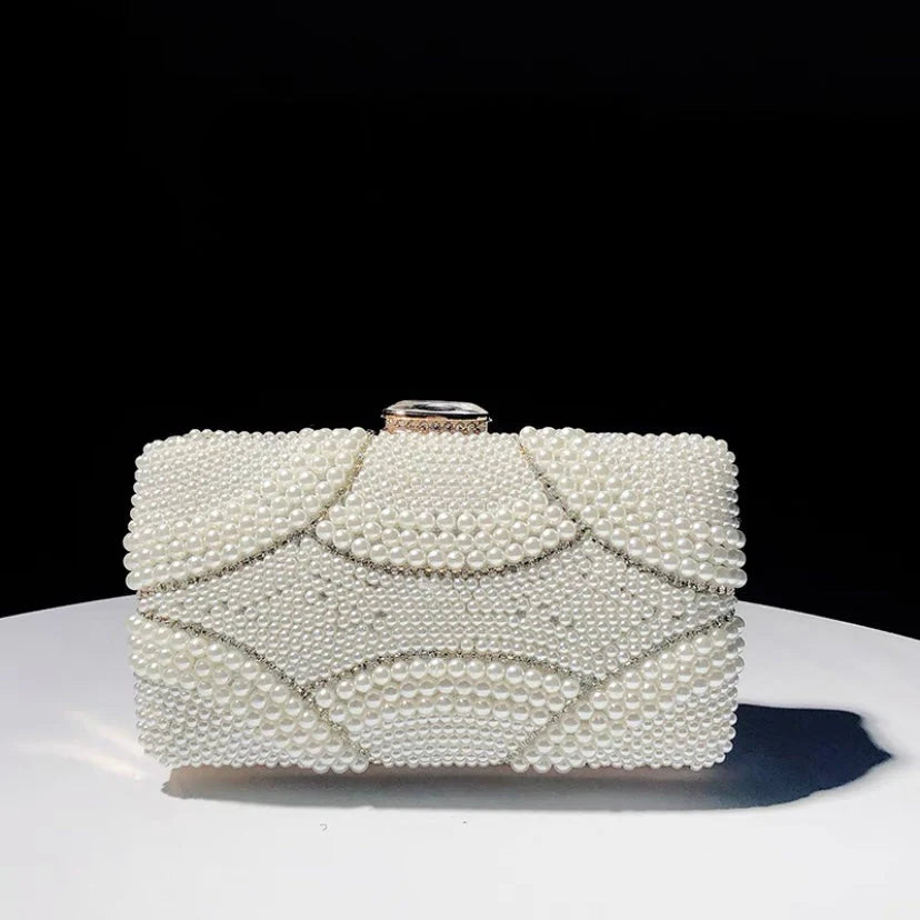 Vioraia Violeta Pearl Clutch Bag