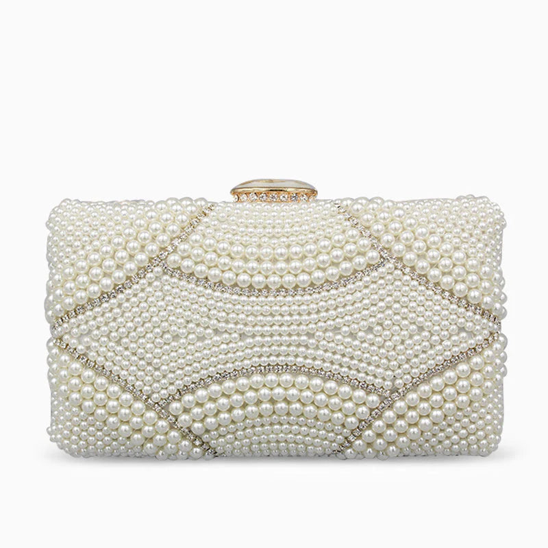 Vioraia Violeta Pearl Clutch Bag