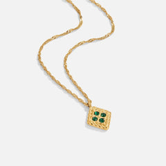 Vioraia Tiffany Emerald Pendant Necklace