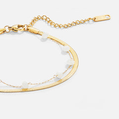 Vioraia Layered Snake Chain Gold Anklet