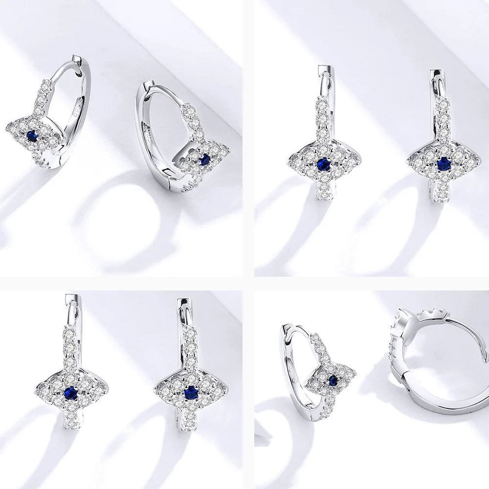 Vioraia Evil Eye Huggie Earrings