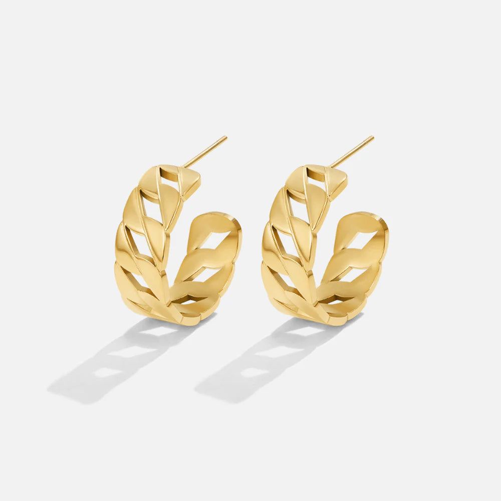 Vioraia Nina Gold Chain Hoop Earrings