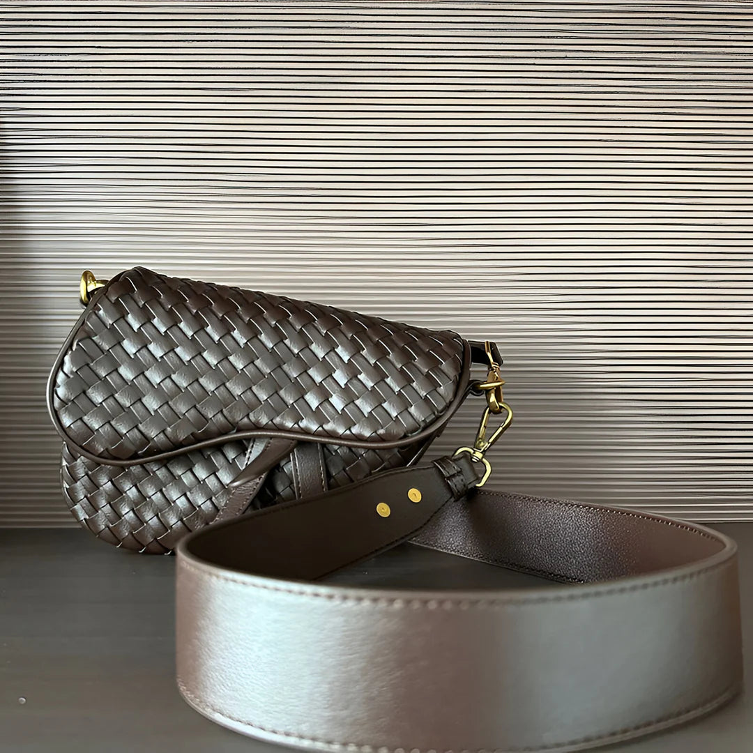 Vioraia Madelyn Woven Saddle Bag