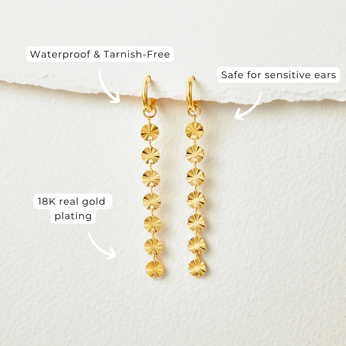 Vioraia Amari 18K Gold Disc Earrings